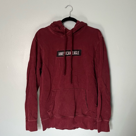 American Eagle Outfitters Hoodie Hooded Sweater Sweatshirt with Logo Small Red - Picture 1 of 3